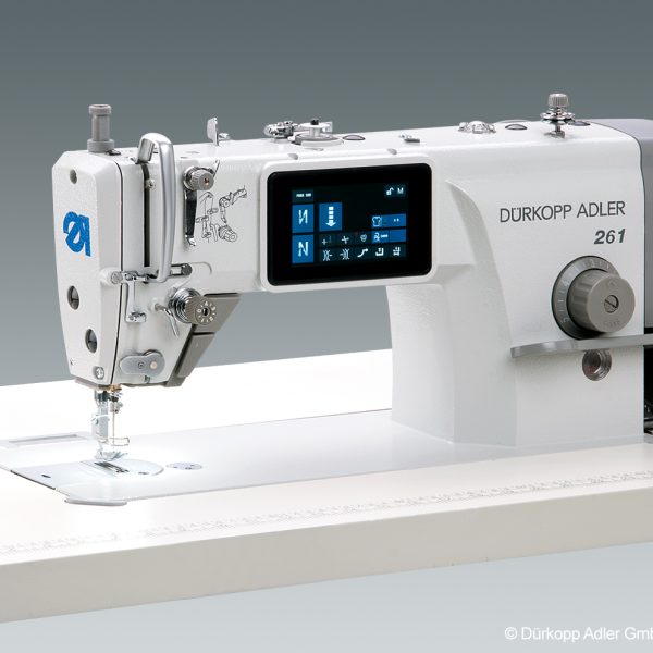 Dürkopp Adler 261-140342-02 Hafif ila orta ağırlıktaki materyaller için alttan beslemeli kilit dikiş tek iğne düz dikiş makinesi